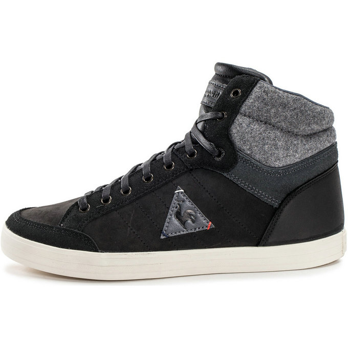 Le Coq Sportif Portalet Mid Craft Cuir Gris/Noir - Chaussures Basket Montante Homme